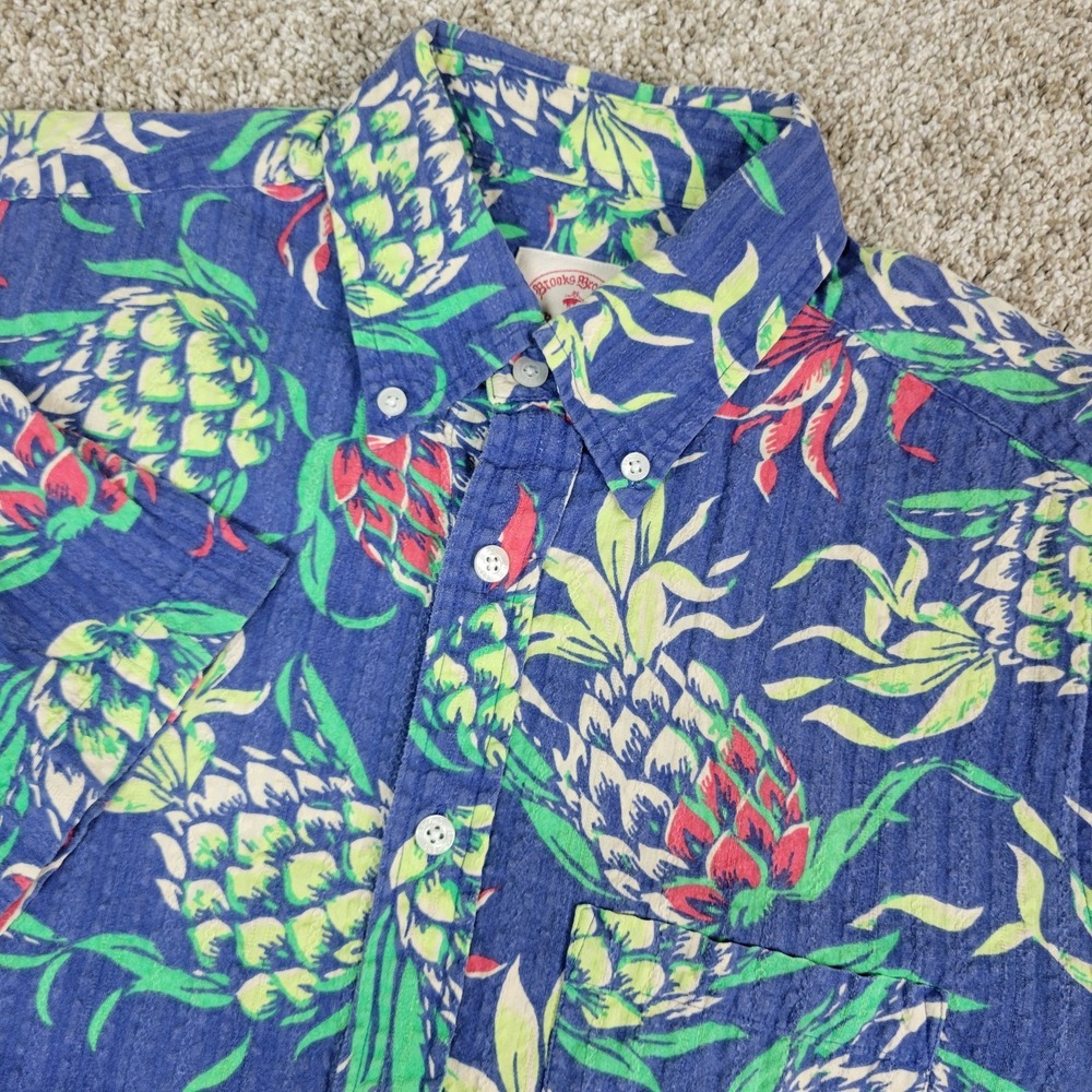 Brooks Brothers Red Fleece Mens Small Multicolor Floral Seersucker Button Down